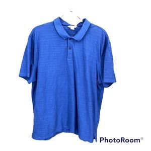 Calvin Klein Men's Short Sleeve Polo Shirt Size XL Blue 100% Cotton Lightweight